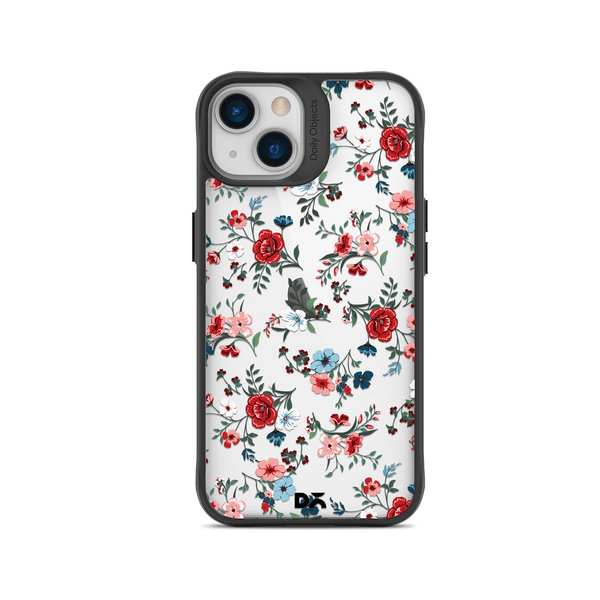 

DailyObjects Flower Sheet Black Hybrid Clear Case Cover For iPhone 15 Plus