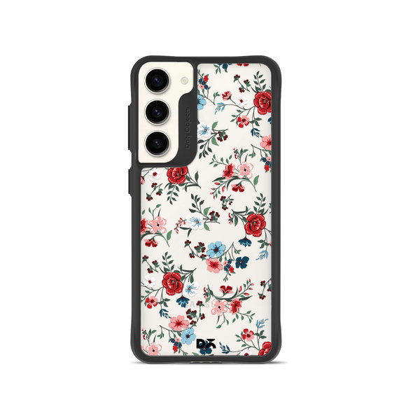 

DailyObjects Flower Sheet Black Hybrid Clear Case Cover For Samsung Galaxy S23 Plus