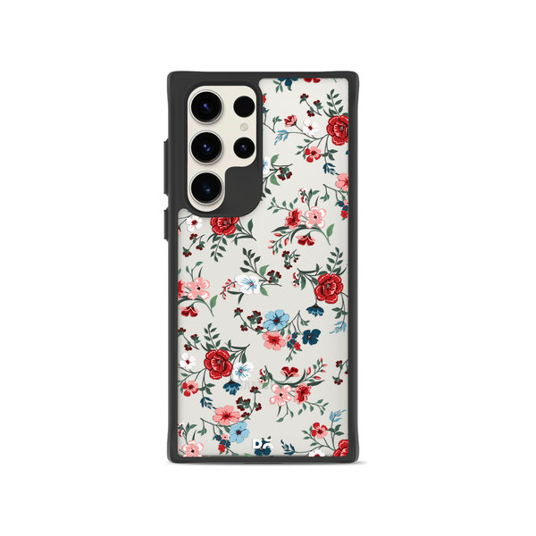 

DailyObjects Flower Sheet Black Hybrid Clear Case Cover For Samsung Galaxy S23 Ultra