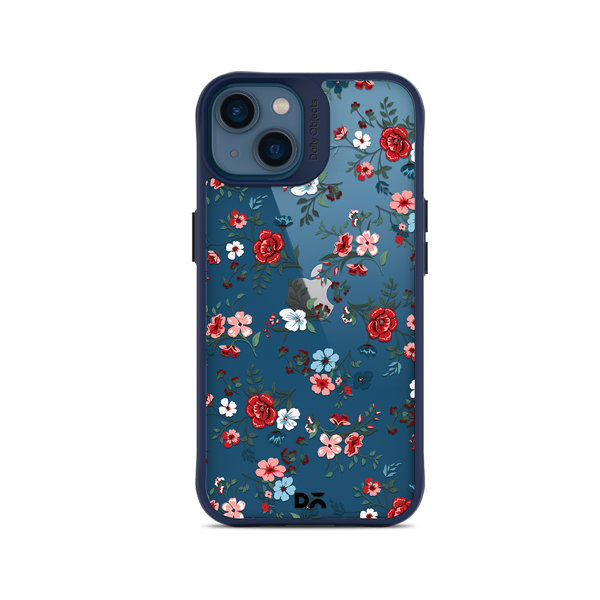 

DailyObjects Flower Sheet Blue Hybrid Clear Case Cover For iPhone 14 Plus
