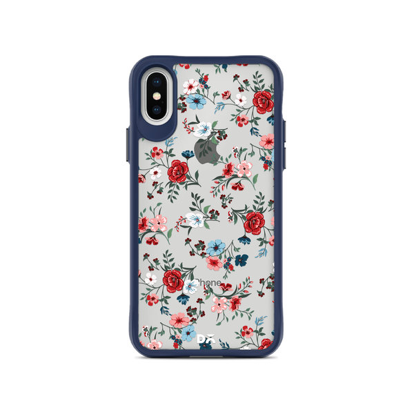 

DailyObjects Flower Sheet Blue Hybrid Clear Case Cover For iPhone XS