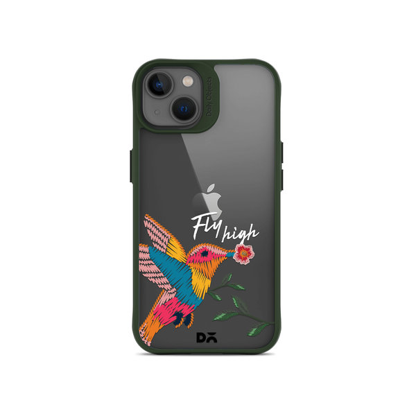

DailyObjects Fly High Green Hybrid Clear Case Cover For iPhone 13 Mini