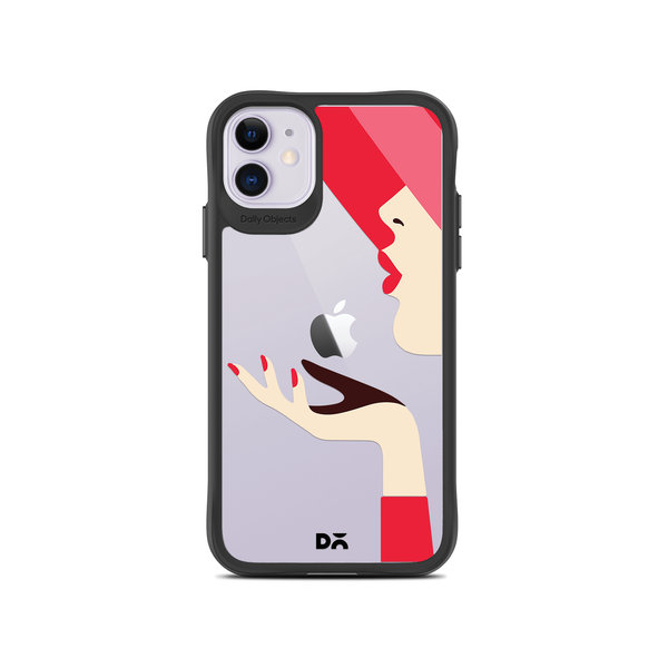 

DailyObjects Flying Kiss Black Hybrid Clear Case Cover For iPhone 11