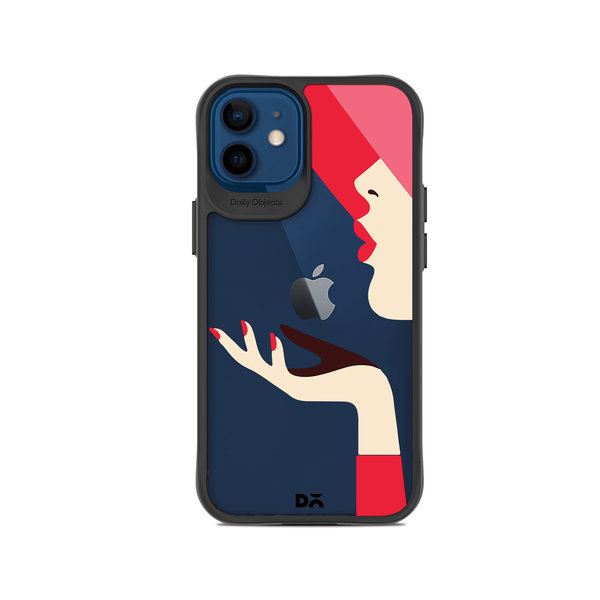 

DailyObjects Flying Kiss Black Hybrid Clear Case Cover For iPhone 12