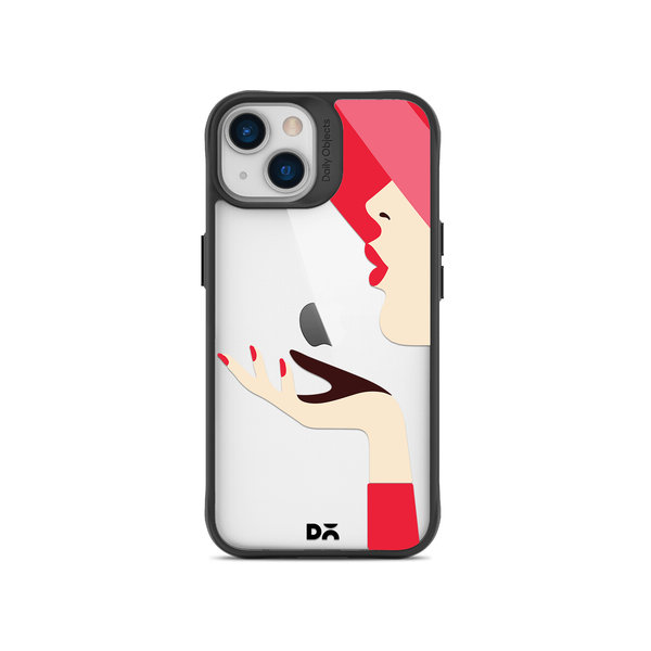 

DailyObjects Flying Kiss Black Hybrid Clear Case Cover For iPhone 13 Mini