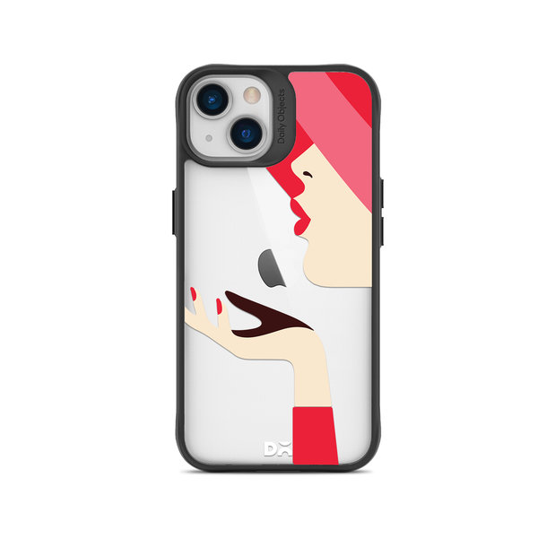 

DailyObjects Flying Kiss Black Hybrid Clear Case Cover For iPhone 15 Plus