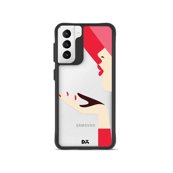 

DailyObjects Flying Kiss Black Hybrid Clear Case Cover For Samsung Galaxy S22 Plus