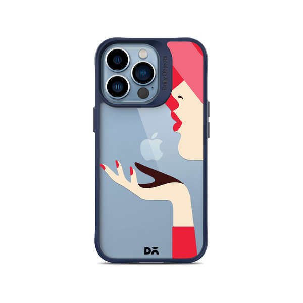 

DailyObjects Flying Kiss Blue Hybrid Clear Case Cover For iPhone 13 Pro Max