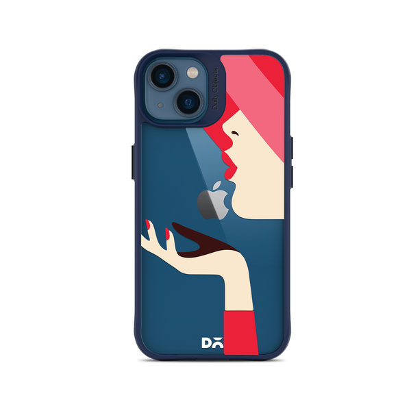 

DailyObjects Flying Kiss Blue Hybrid Clear Case Cover For iPhone 14 Plus