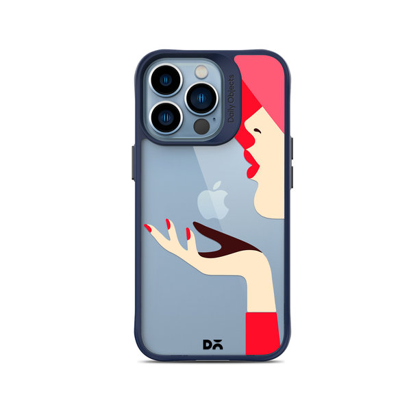 

DailyObjects Flying Kiss Blue Hybrid Clear Case Cover For iPhone 14 Pro