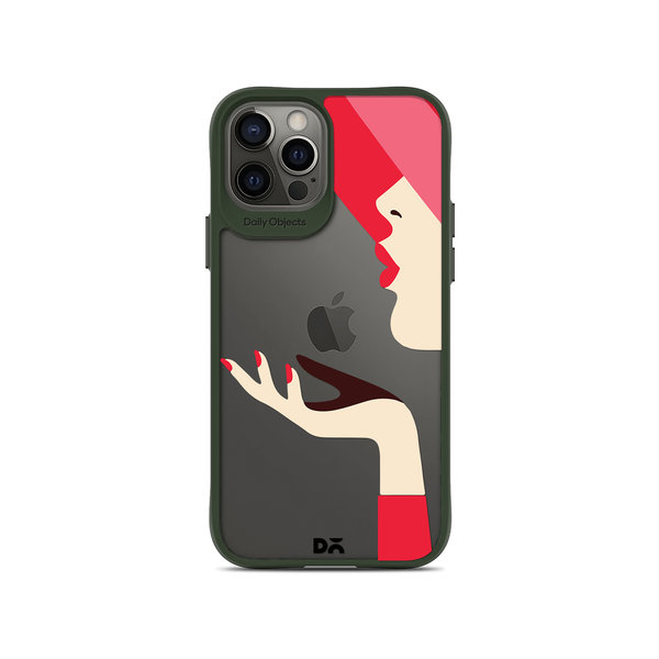 

DailyObjects Flying Kiss Green Hybrid Clear Case Cover For iPhone 12 Pro Max