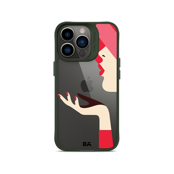 

DailyObjects Flying Kiss Green Hybrid Clear Case Cover For iPhone 13 Pro Max