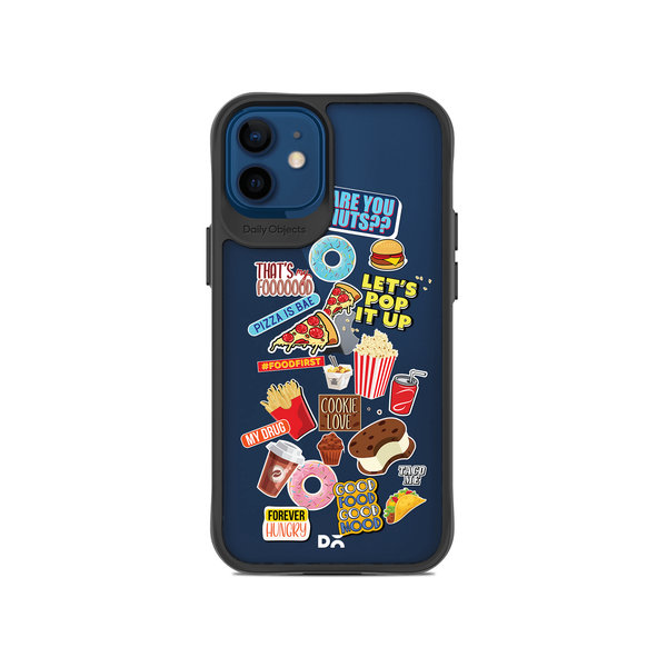 

DailyObjects Food Coma Black Hybrid Clear Case Cover For iPhone 12