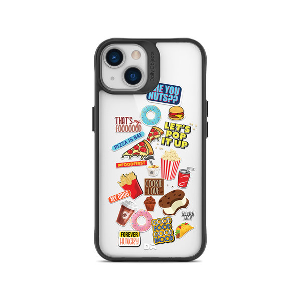 

DailyObjects Food Coma Black Hybrid Clear Case Cover For iPhone 13 Mini