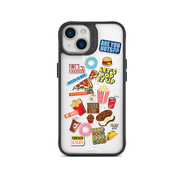 

DailyObjects Food Coma Black Hybrid Clear Case Cover For iPhone 15