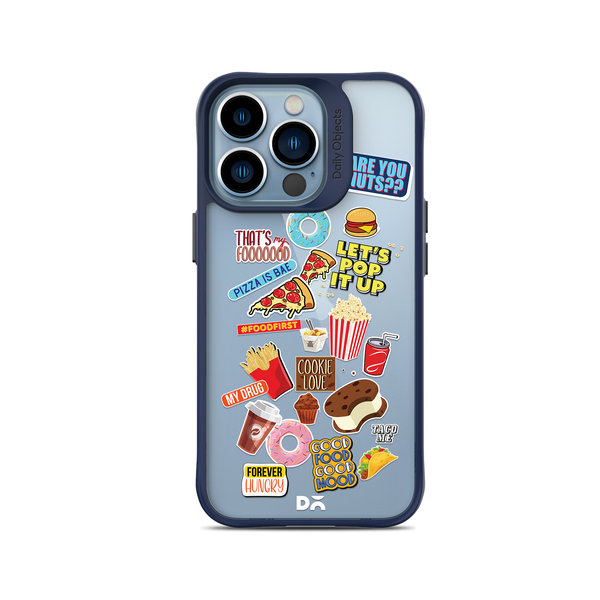 

DailyObjects Food Coma Blue Hybrid Clear Case Cover For iPhone 14 Pro