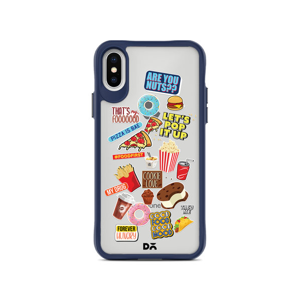DailyObjects Food Coma Blue Hybrid Clear Case Cover For iPhone XS