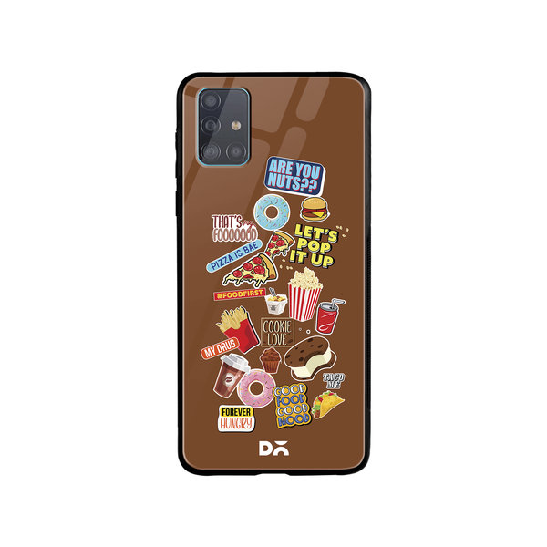 

DailyObjects Food Coma Glass Case Cover For Samsung Galaxy A71