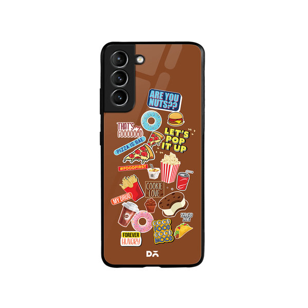 

DailyObjects Food Coma Glass Case Cover For Samsung Galaxy S21 Plus