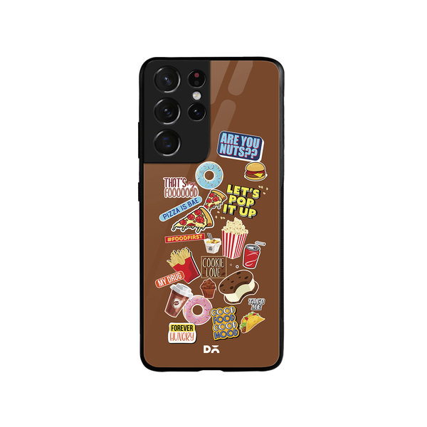 

DailyObjects Food Coma Glass Case Cover For Samsung Galaxy S21 Ultra