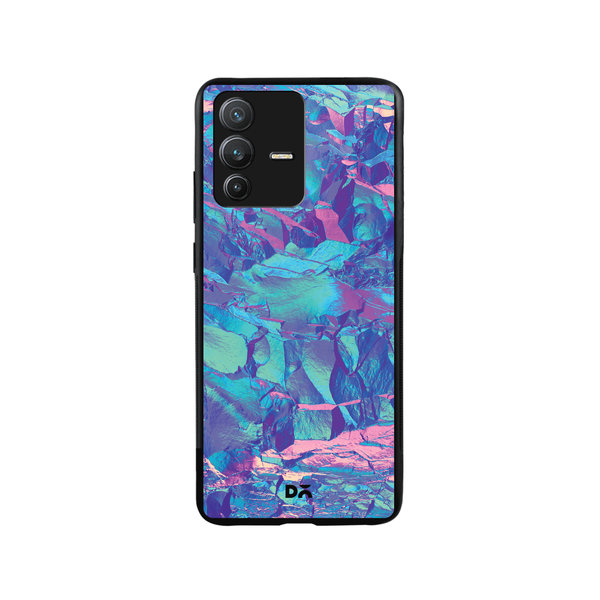 

DailyObjects Frosted Holo Stone Glass Case Cover For Vivo V23 Pro