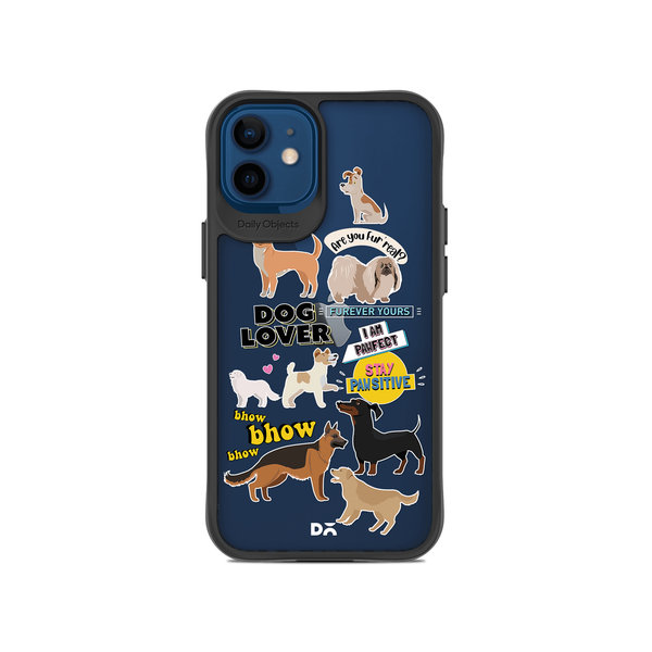 

DailyObjects Fur Babies Black Hybrid Clear Case Cover For iPhone 12