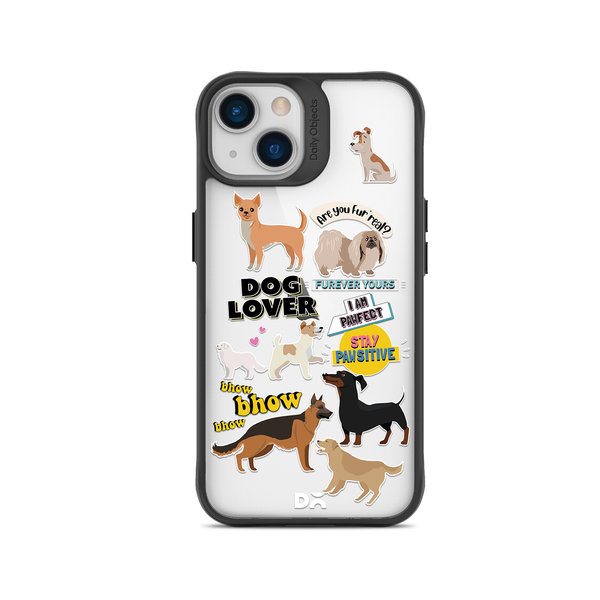 DailyObjects Fur Babies Black Hybrid Clear Case Cover For iPhone 15