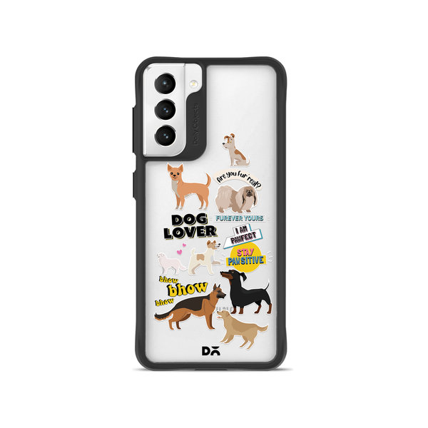

DailyObjects Fur Babies Black Hybrid Clear Case Cover For Samsung Galaxy S22