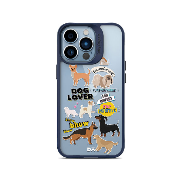 

DailyObjects Fur Babies Blue Hybrid Clear Case Cover For iPhone 13 Pro Max
