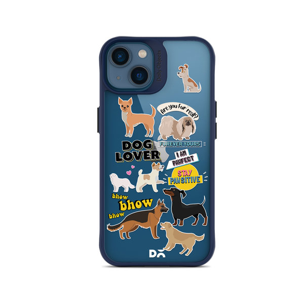 

DailyObjects Fur Babies Blue Hybrid Clear Case Cover For iPhone 14 Plus