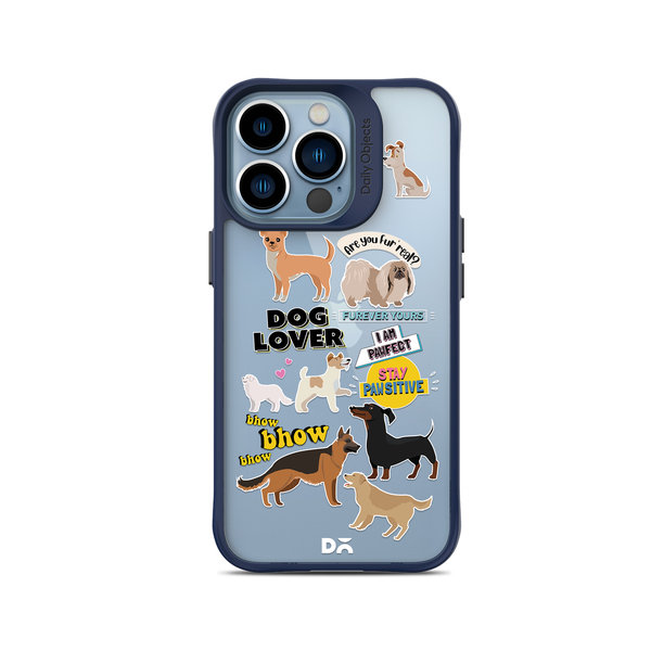 

DailyObjects Fur Babies Blue Hybrid Clear Case Cover For iPhone 14 Pro