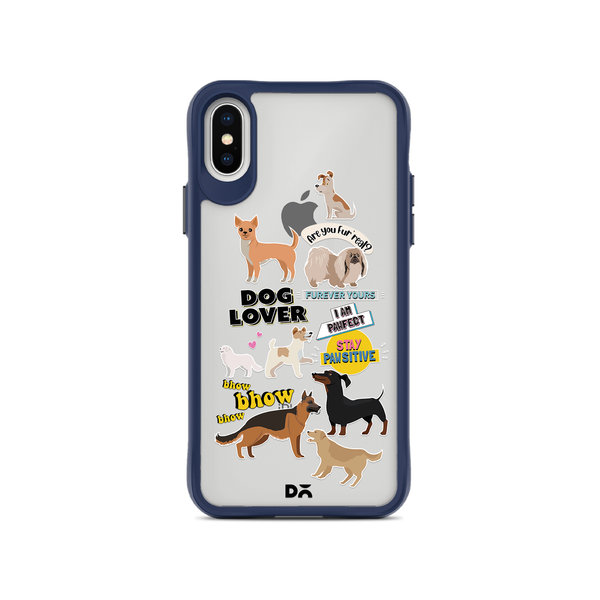 

DailyObjects Fur Babies Blue Hybrid Clear Case Cover For iPhone XS