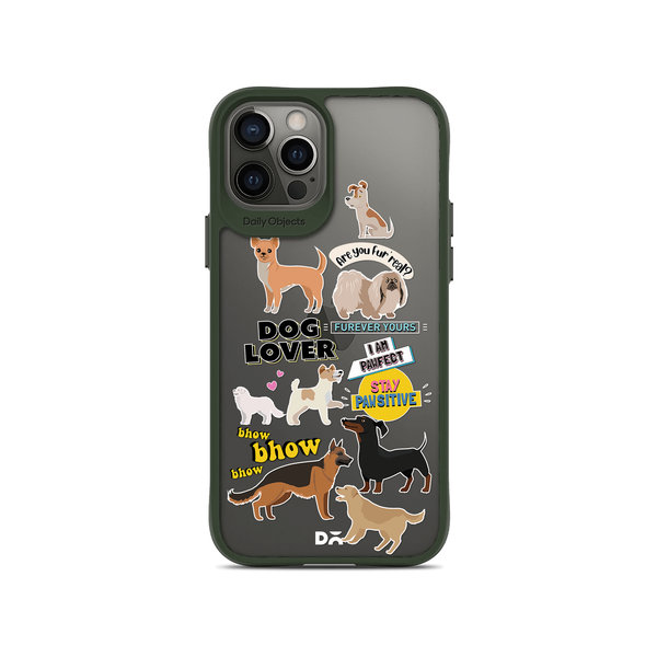 

DailyObjects Fur Babies Green Hybrid Clear Case Cover For iPhone 12 Pro Max