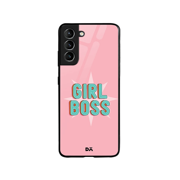 

DailyObjects Girl Boss Star Glass Case Cover For Samsung Galaxy S21 Plus