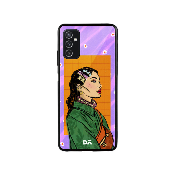 

DailyObjects Girl Power Babe Glass Case Cover For Samsung Galaxy M52