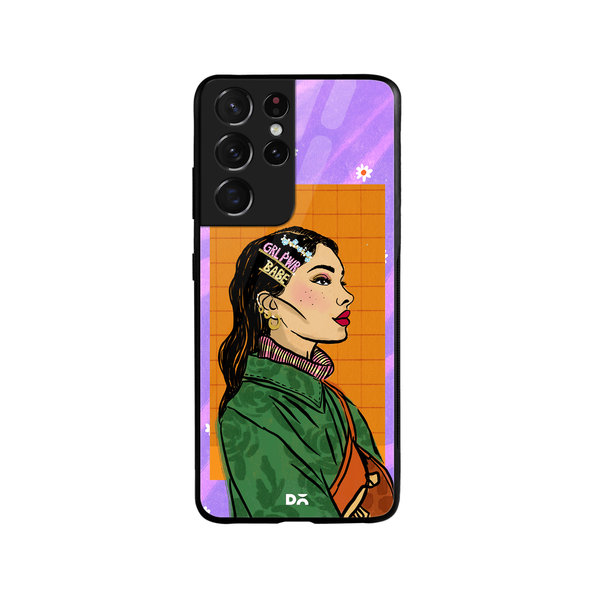 

DailyObjects Girl Power Babe Glass Case Cover For Samsung Galaxy S21 Ultra