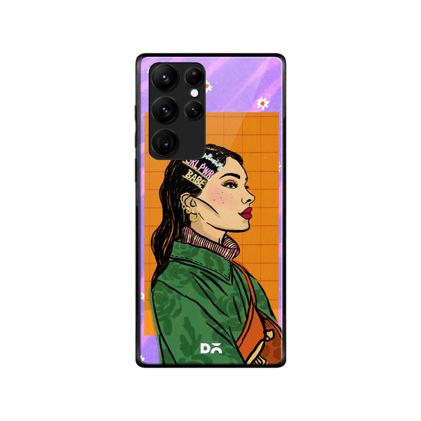 

DailyObjects Girl Power Babe Glass Case Cover For Samsung Galaxy S22 Ultra