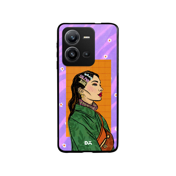 

DailyObjects Girl Power Babe Glass Case Cover For Vivo V25