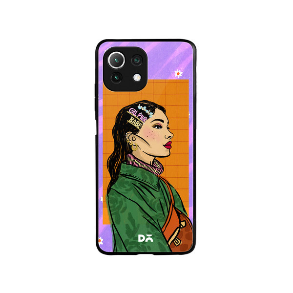 

DailyObjects Girl Power Babe Glass Case Cover For Xiaomi Mi 11 Lite