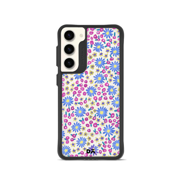 

DailyObjects Glittering Daisy Black Hybrid Clear Case Cover For Samsung Galaxy S23 Plus