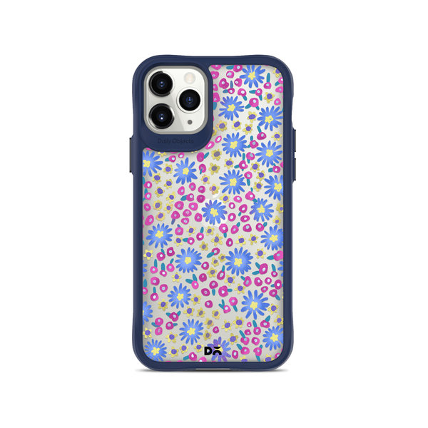 

DailyObjects Glittering Daisy Blue Hybrid Clear Case Cover For iPhone 11 Pro Max