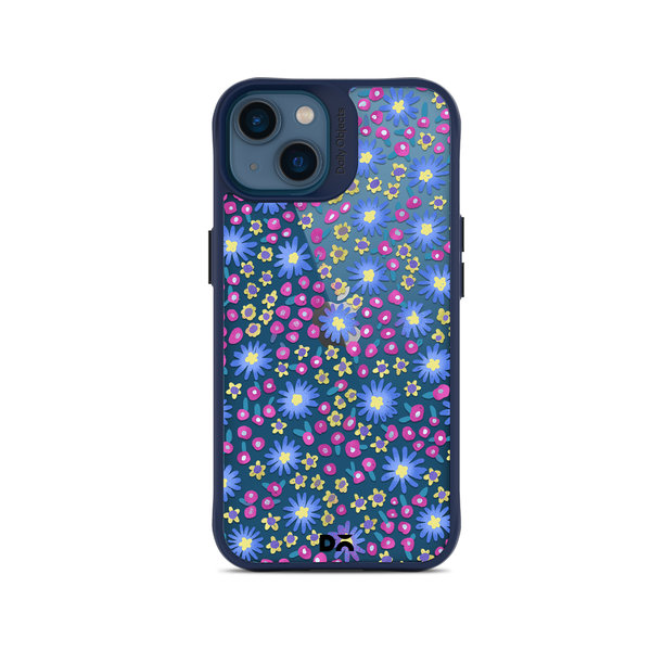 

DailyObjects Glittering Daisy Blue Hybrid Clear Case Cover For iPhone 14 Plus
