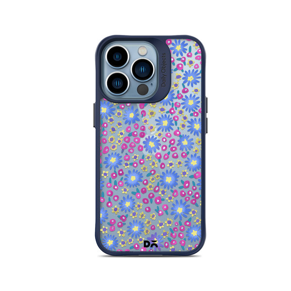 

DailyObjects Glittering Daisy Blue Hybrid Clear Case Cover For iPhone 14 Pro