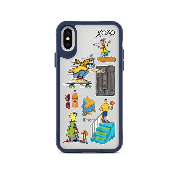 

DailyObjects Go Crazy Blue Hybrid Clear Case Cover For iPhone XS