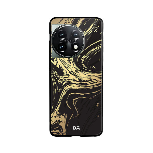 DailyObjects Gold Marble Art Glass Case Cover For OnePlus 11 5G