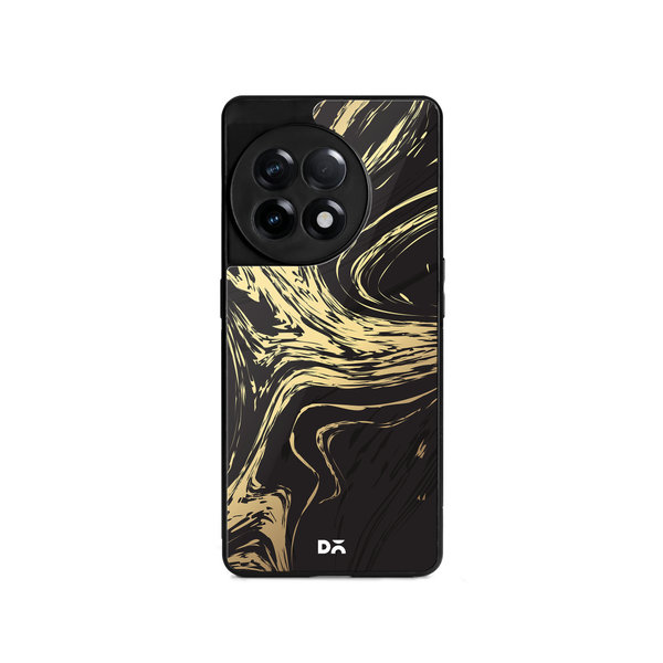 

DailyObjects Gold Marble Art Glass Case Cover For OnePlus 11R