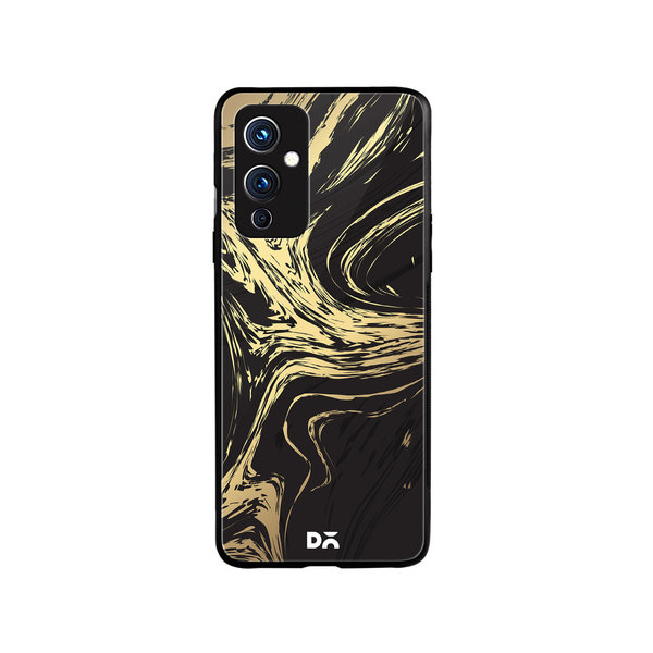DailyObjects Gold Marble Art Glass Case Cover For OnePlus 9
