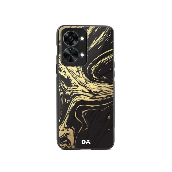 

DailyObjects Gold Marble Art Glass Case Cover For OnePlus Nord 2T