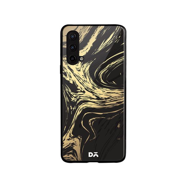 

DailyObjects Gold Marble Art Glass Case Cover For OnePlus Nord CE