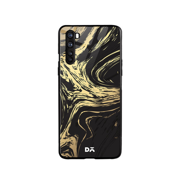 

DailyObjects Gold Marble Art Glass Case Cover For OnePlus Nord
